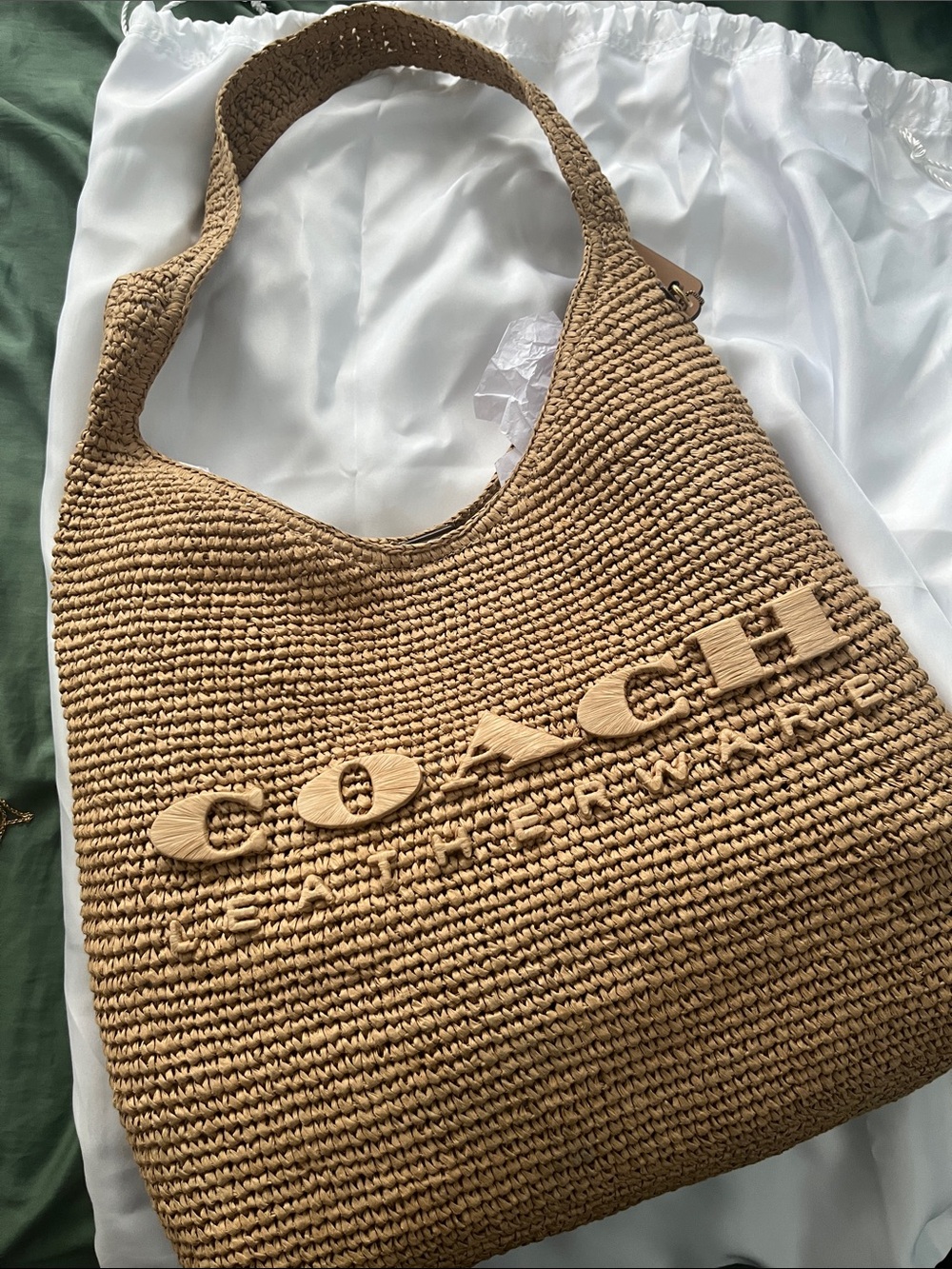 Coach Brooklyn 39 Straw Shoulder Bag - Picture 5 of 9